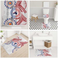 Tongan and Australian Culture Together Bathroom Set Ngatu Art Tribal Aboriginal Tattoo Pattern - Polynesian Pride