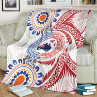 Tongan and Australian Culture Together Blanket Ngatu Art Tribal Aboriginal Tattoo Pattern - Polynesian Pride