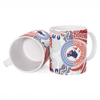 Tongan and Australian Culture Together Ceramic Mug Ngatu Art Tribal Aboriginal Tattoo Pattern - Polynesian Pride