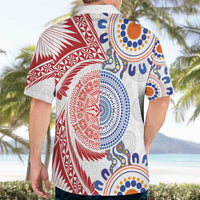 Tongan and Australian Culture Together Hawaiian Shirt Ngatu Art Tribal Aboriginal Tattoo Pattern - Polynesian Pride