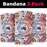 Tongan and Australian Culture Together Neck Gaiter Ngatu Art Tribal Aboriginal Tattoo Pattern - Polynesian Pride