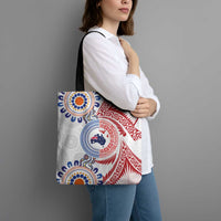 Tongan and Australian Culture Together Tote Bag Ngatu Art Tribal Aboriginal Tattoo Pattern - Polynesian Pride