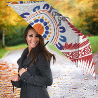 Tongan and Australian Culture Together Umbrella Ngatu Art Tribal Aboriginal Tattoo Pattern - Polynesian Pride