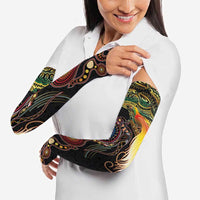 Papua New Guinea and Australia Together Arm Sleeves Bird of Paradise and Kangaroo Melanesian Aboriginal Motifs - Polynesian Pride