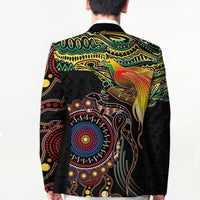 Papua New Guinea and Australia Together Blazer Bird of Paradise and Kangaroo Melanesian Aboriginal Motifs - Polynesian Pride