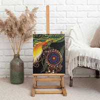 Papua New Guinea and Australia Together Canvas Wall Art Bird of Paradise and Kangaroo Melanesian Aboriginal Motifs - Polynesian Pride