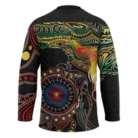 Papua New Guinea and Australia Together Hockey Jersey Bird of Paradise and Kangaroo Melanesian Aboriginal Motifs - Polynesian Pride