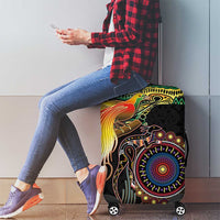 Papua New Guinea and Australia Together Luggage Cover Bird of Paradise and Kangaroo Melanesian Aboriginal Motifs - Polynesian Pride