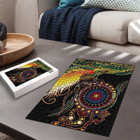 Papua New Guinea and Australia Together Puzzle Bird of Paradise and Kangaroo Melanesian Aboriginal Motifs - Polynesian Pride