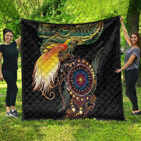Papua New Guinea and Australia Together Quilt Bird of Paradise and Kangaroo Melanesian Aboriginal Motifs - Polynesian Pride