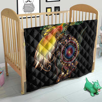 Papua New Guinea and Australia Together Quilt Bird of Paradise and Kangaroo Melanesian Aboriginal Motifs - Polynesian Pride