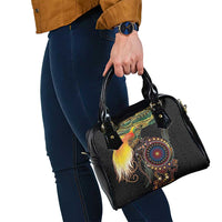 Papua New Guinea and Australia Together Shoulder Handbag Bird of Paradise and Kangaroo Melanesian Aboriginal Motifs - Polynesian Pride