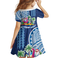 Hawaiian Mele Kalikimaka Family Matching Mermaid Dress and Hawaiian Shirt Funny Santa on Whale Island with Kakau Tattoos - Polynesian Pride