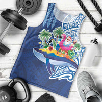 Hawaiian Mele Kalikimaka Men Tank Top Funny Santa on Whale Island with Kakau Tattoos - Polynesian Pride