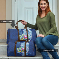 Hawaiian Mele Kalikimaka Travel Bag Funny Santa on Whale Island with Kakau Tattoos - Polynesian Pride