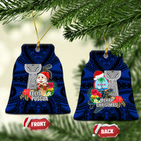 Guam Christmas Ceramic Ornament Santa Gift Latte Stone and Sea Turle Mix Hibiscus Chamorro Blue Style LT03