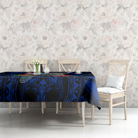 Custom Guam Christmas Tablecloth Santa Gift Latte Stone and Sea Turle Mix Hibiscus Chamorro Blue Style LT03