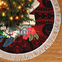 Custom Guam Christmas Tree Skirt Santa Gift Latte Stone and Sea Turle Mix Hibiscus Chamorro Red Style LT03