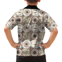 Tukenny Pattern Fijian War Clubs Family Matching Puletasi and Hawaiian Shirt LT03 - Polynesian Pride