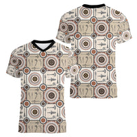 Tukenny Pattern Fijian War Clubs Women V Neck T Shirt LT03 - Polynesian Pride