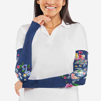 Hawaiian Turtles and Tropical Plants Arm Sleeves Blue Watercolor LT03 - Polynesian Pride