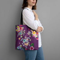 Hawaiian Turtles and Tropical Plants Tote Bag Purple Watercolor LT03 - Polynesian Pride