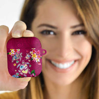 Hawaiian Turtles and Tropical Plants AirPods Case Pink Watercolor LT03 - Polynesian Pride