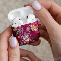 Hawaiian Turtles and Tropical Plants AirPods Case Pink Watercolor LT03 - Polynesian Pride