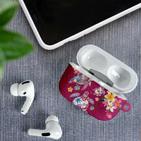 Hawaiian Turtles and Tropical Plants AirPods Case Pink Watercolor LT03 - Polynesian Pride
