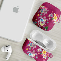 Hawaiian Turtles and Tropical Plants AirPods Case Pink Watercolor LT03 - Polynesian Pride