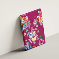 Hawaiian Turtles and Tropical Plants Canvas Wall Art Pink Watercolor LT03 - Polynesian Pride