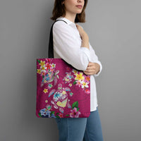 Hawaiian Turtles and Tropical Plants Tote Bag Pink Watercolor LT03 - Polynesian Pride