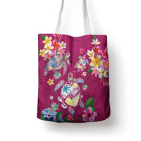 Hawaiian Turtles and Tropical Plants Tote Bag Pink Watercolor LT03 - Polynesian Pride