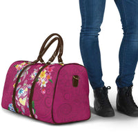Hawaiian Turtles and Tropical Plants Travel Bag Pink Watercolor LT03 - Polynesian Pride