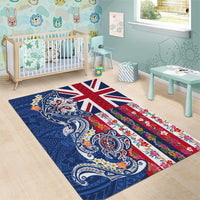 Hawaiian Manta Ray and Turtle Tribal Tattoo Area Rug With Hawaii Flag and Flowers LT03 - Polynesian Pride