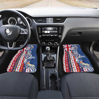 Hawaiian Manta Ray and Turtle Tribal Tattoo Car Mats With Hawaii Flag and Flowers