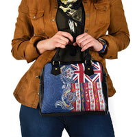 Hawaiian Manta Ray and Turtle Tribal Tattoo Shoulder Handbag With Hawaii Flag and Flowers LT03 - Polynesian Pride