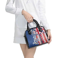 Hawaiian Manta Ray and Turtle Tribal Tattoo Shoulder Handbag With Hawaii Flag and Flowers LT03 - Polynesian Pride