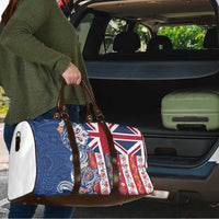 Hawaiian Manta Ray and Turtle Tribal Tattoo Travel Bag With Hawaii Flag and Flowers