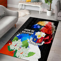 Philippines Independence Day Area Rug Philippines Eagle and Sampaguita Jasmine Yakan Tribal