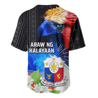 Philippines Independence Day Baseball Jersey Philippines Eagle and Sampaguita Jasmine Yakan Tribal LT03 - Polynesian Pride