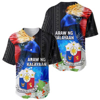 Philippines Independence Day Baseball Jersey Philippines Eagle and Sampaguita Jasmine Yakan Tribal LT03 - Polynesian Pride
