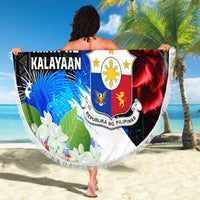 Philippines Independence Day Beach Blanket Philippines Eagle and Sampaguita Jasmine Yakan Tribal