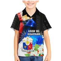 Philippines Independence Day Family Matching Mermaid Dress and Hawaiian Shirt Philippines Eagle and Sampaguita Jasmine Yakan Tribal