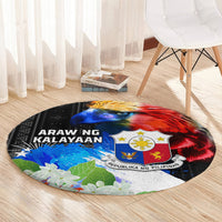 Philippines Independence Day Round Carpet Philippines Eagle and Sampaguita Jasmine Yakan Tribal LT03 - Polynesian Pride