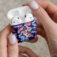 Hawaiian and Japanese Culture Together AirPods Case Hawaiian Archipelago Shape Sea Animals