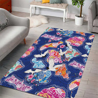 Hawaiian and Japanese Culture Together Area Rug Hawaiian Archipelago Shape Sea Animals