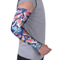 Hawaiian and Japanese Culture Together Arm Sleeves Hawaiian Archipelago Shape Sea Animals