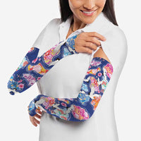 Hawaiian and Japanese Culture Together Arm Sleeves Hawaiian Archipelago Shape Sea Animals
