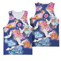 Hawaiian and Japanese Culture Together Basketball Jersey Hawaiian Archipelago Shape Sea Animals